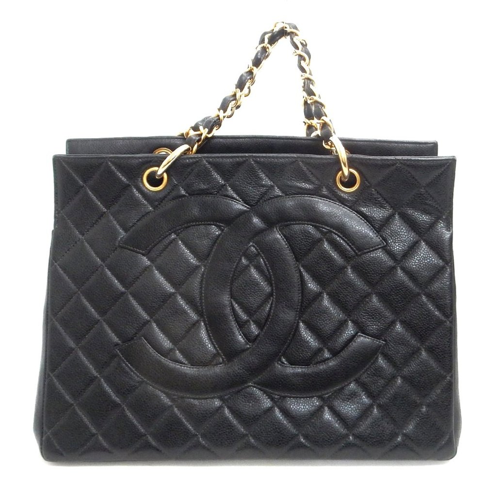 PRISTINE! CHANEL BLACK CAVIAR SKIN TOTE BAG!! WOW! - Picture 2 of 13